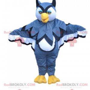 Mascot blauwe en witte uilen. Uilen kostuum - Redbrokoly.com